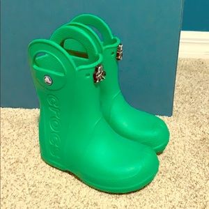 Kids grass green crocs rain boots 🐸🦖🐊🐢☔️